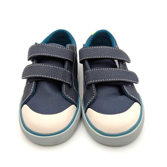 See Kai Run Waylon Hook & Loop Sneaker Shoes Kids' Navy/Lime Size US11 EU28 - Picture 2 of 12